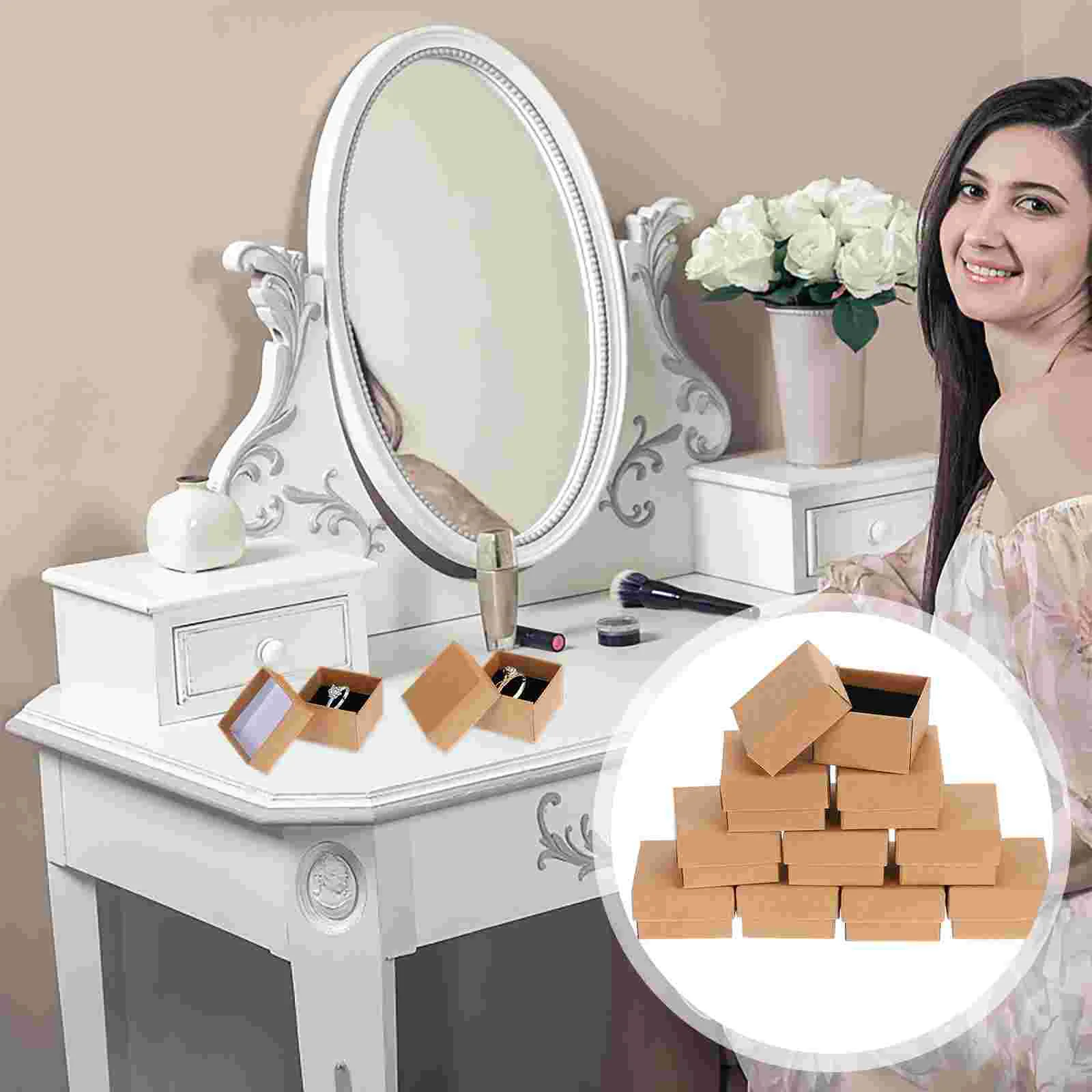 

Картонные коробки 50 шт., подарочные упаковочные коробки для ожерелья, кольца, браслета, сережек