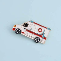 new hot enamel medical brooch pin ambulance cross cartoon lapel badge gift jewelry accessories for doctors and nurses