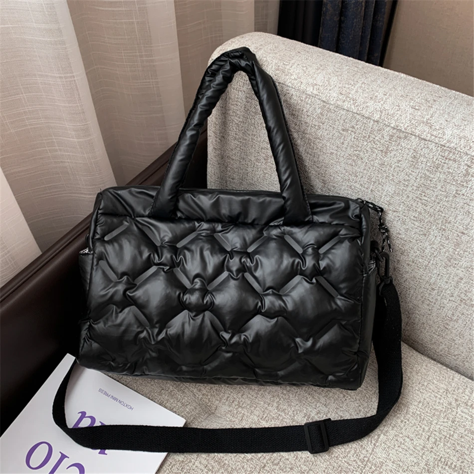 

Вместительная женская объемная сумка с подкладкой, пуховые тканевые сумки-мессенджеры на плечо для женщин 2022, дизайнерские Роскошные кошельки и сумочки