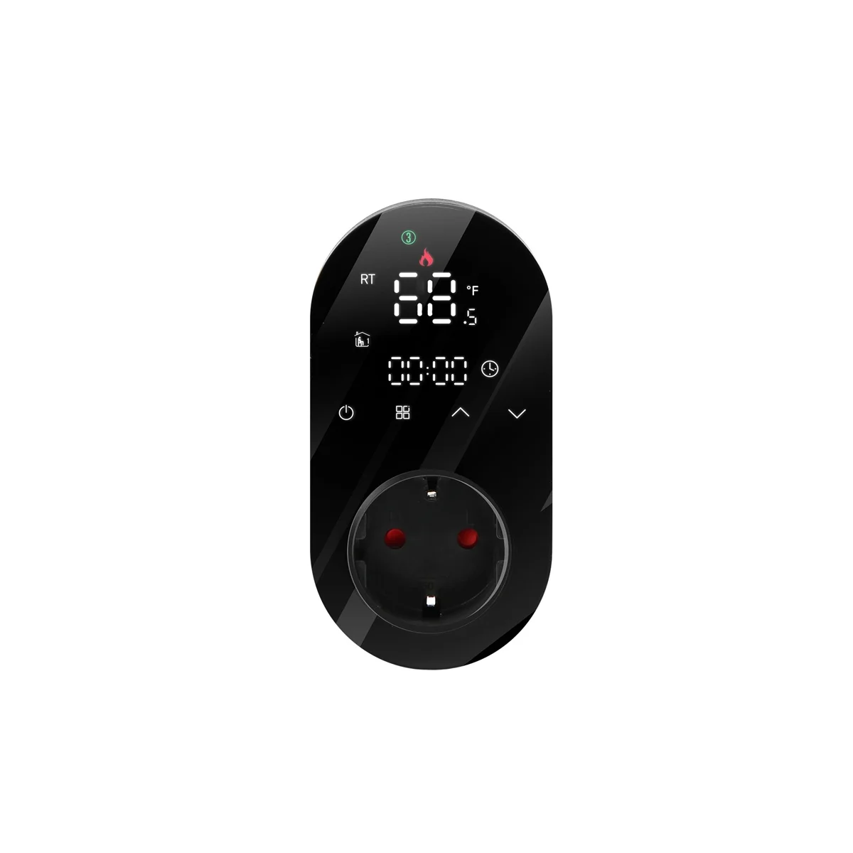 

Tuya WiFi 16A Digital Thermostat Outlet Plug Smartlife App Control Socket LED Temperature Controller,EU Plug Black