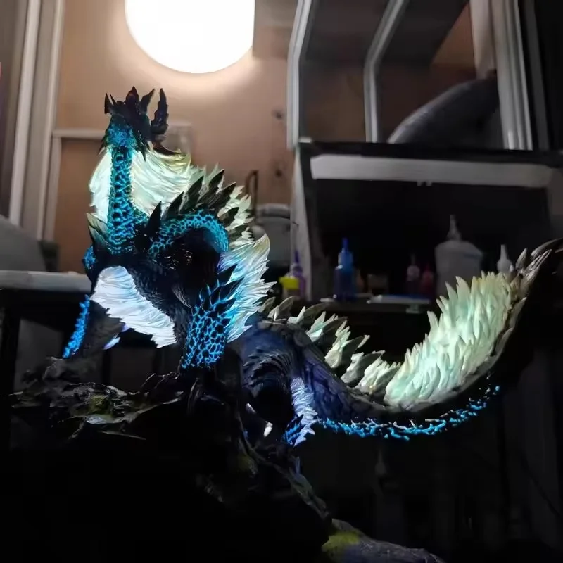 Фото 28 см Monster Hunter World Zinogre, игровая фигурка, модель статуи, коллекция для мальчиков, украшение для рабочего стола, украшение, огни, игрушки, подарки №2