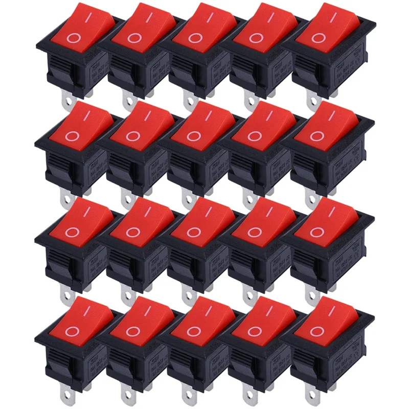 

20/5 шт. кнопочный переключатель 21x15 мм SPST 2Pin 6A 250 В KCD11 защелкивающийся кулисный переключатель 21 мм * 15 мм черный, красный и белый