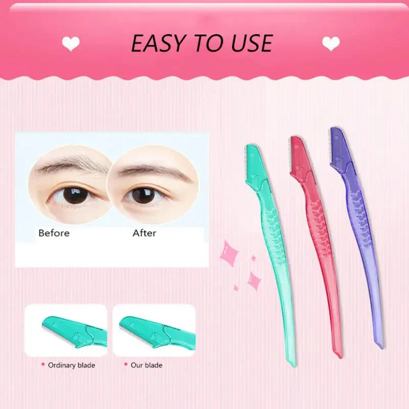 

3PC Eyebrow Trimmer Facial Blade Knife Set Razor Hair Remover Shaper Safety Protection Not Easy To Scratch Makeup Cosmetics Tool