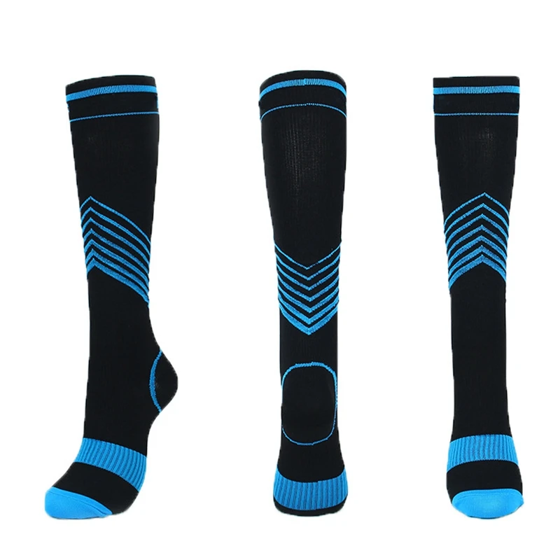 3pcs Stripe Outdoor Riding Unisex Sports Pressure Socks Sweat Absorption Breathable Medium Tube Socks Varicose Socks