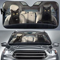 black cats safe and driver auto sun shade car accessories personalized sunshade custom animal pattern sunshade