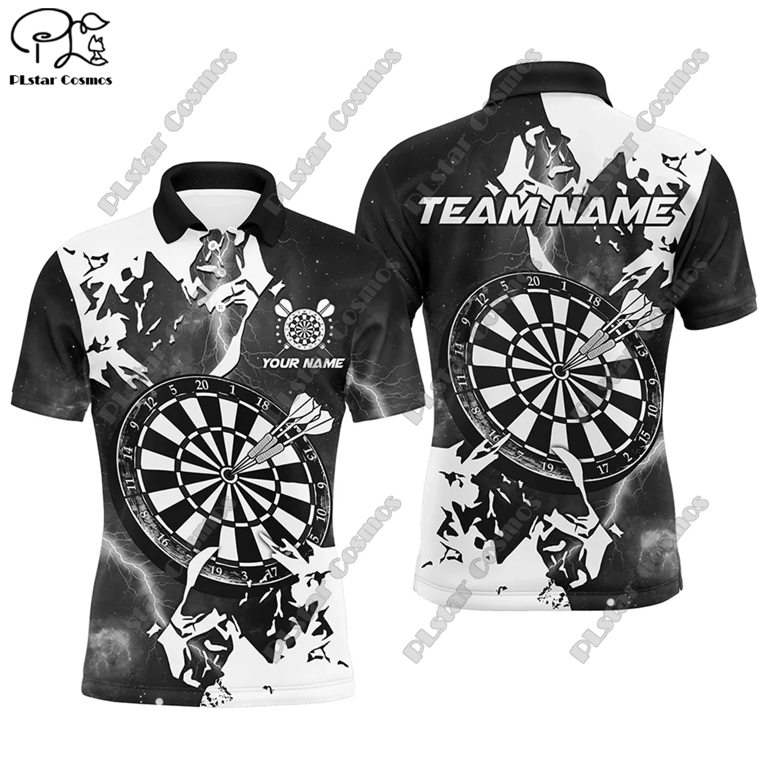 Футболка-поло с 3D-принтом пламени универсальная для отдыха спорта