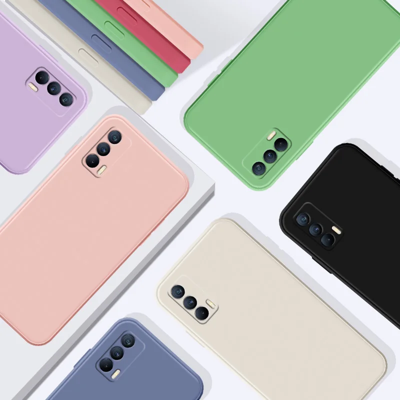 

For OPPO Realme X X2 XT 8 V13 Q3 GT Neo 2 Q2 V11 V15 V3 V5 K7X X7 Pro Q2I Phone Case Straight Edge Fine Hole Shockproof Cover