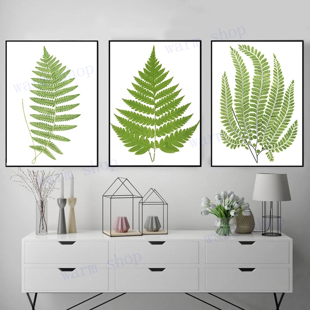 Женские плакаты и принты леди зеленые листья холст живопись ботанические