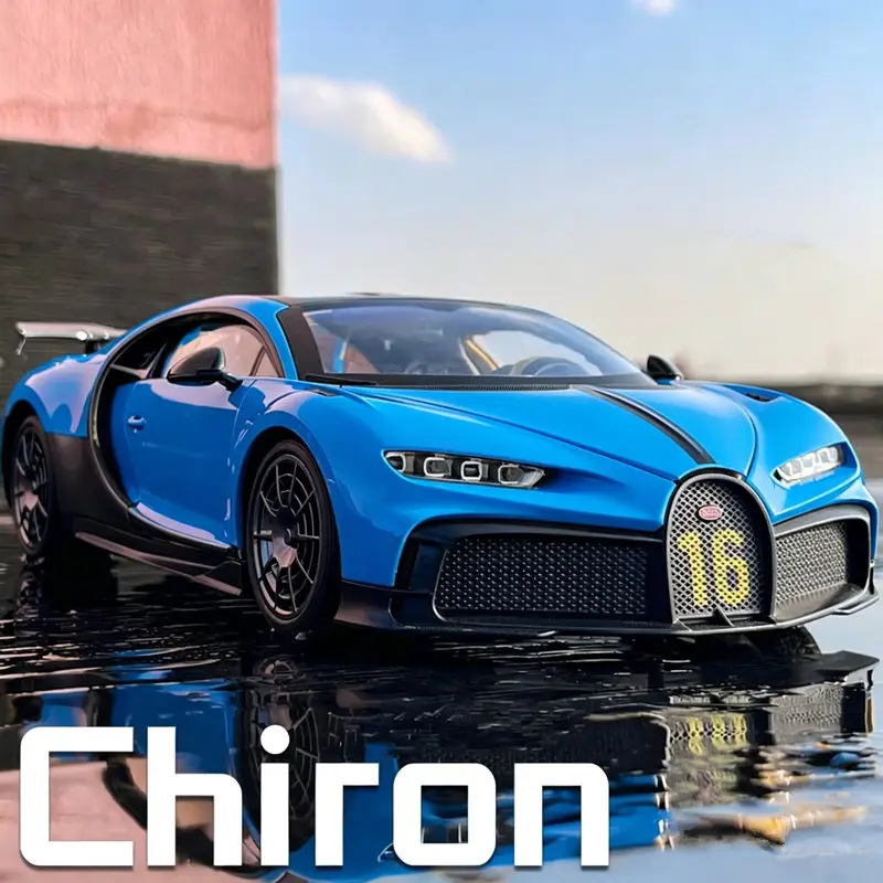 Фото Масштабная модель 1:24 Chiron PUR SPORT W16, спортивный автомобиль из литого металла, гоночная машина с имитацией звука и света, коллекционная. №1