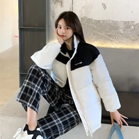 2022 new down jacket women winter short korean style padded jacket loose bread suit student cotton coat patchwork bread clothes