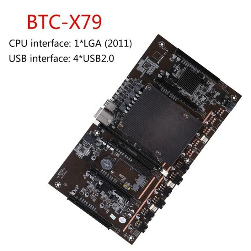 Материнская плата X79 H61 BTC Miner с кабелем переключателя + 24-контактный разъем
