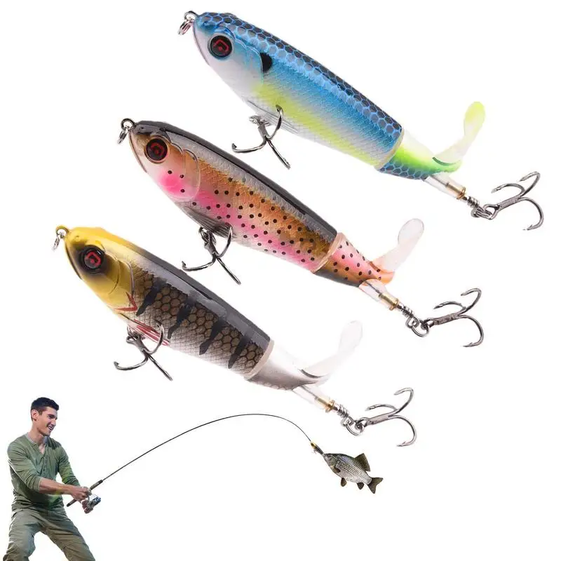 

3pcs Tail Spinner Lure For Bass Fishing Whopper Fishing Lure Floating Baits Lures For Trout Pike Perch Top Water Bass Lures