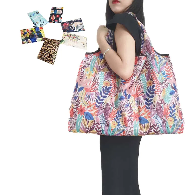 

Large Capacity Thickened Oxford Folding Shopping Bag Portable Lightweight Solid Tote Bag Foldable Grocery Big Nylon Beach Bag