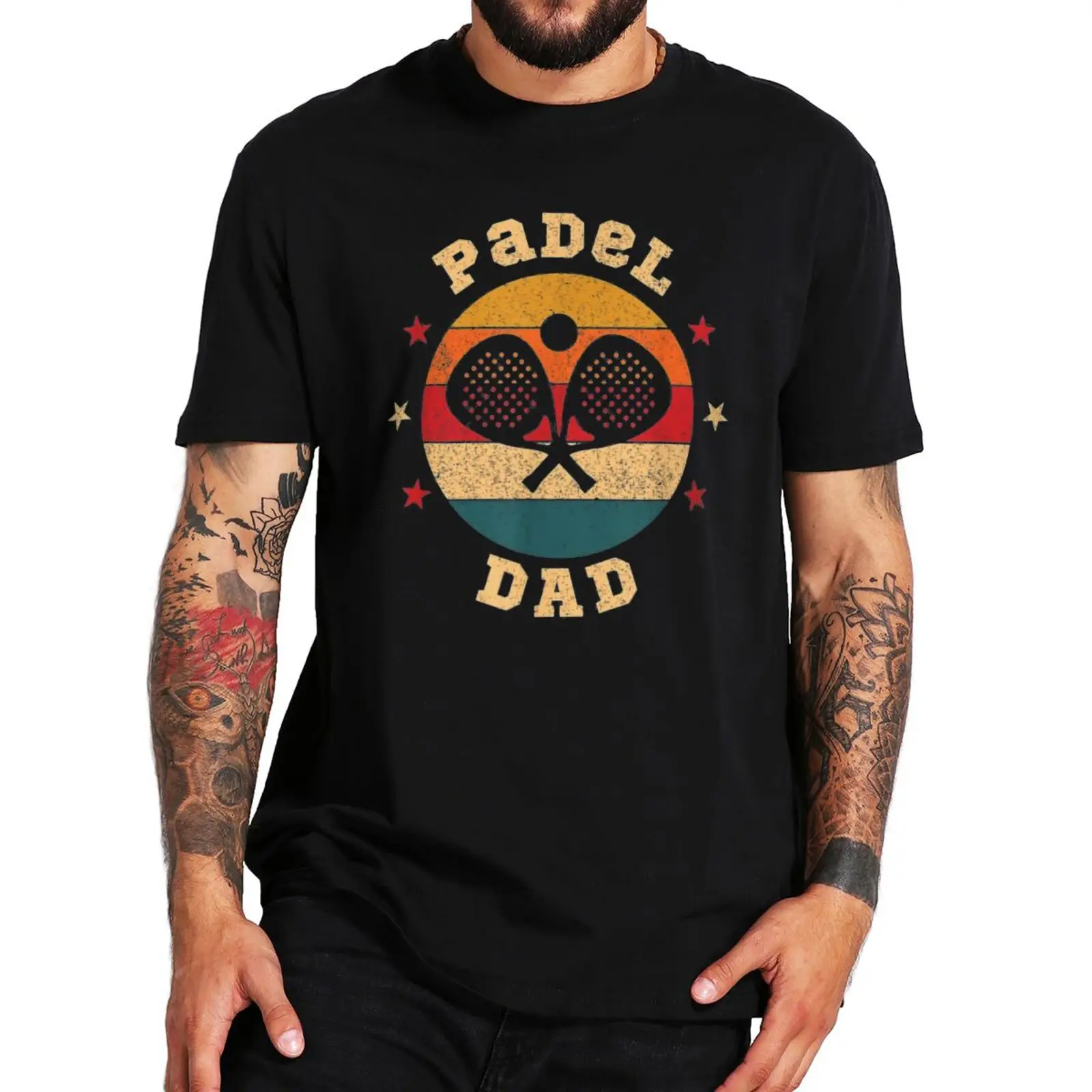 

Padel Dad T Shirt Retro Padel Lovers Father's Day Gift Funny T-shirts Casual 100% Cotton Soft Premium Men's Clothing EU Size