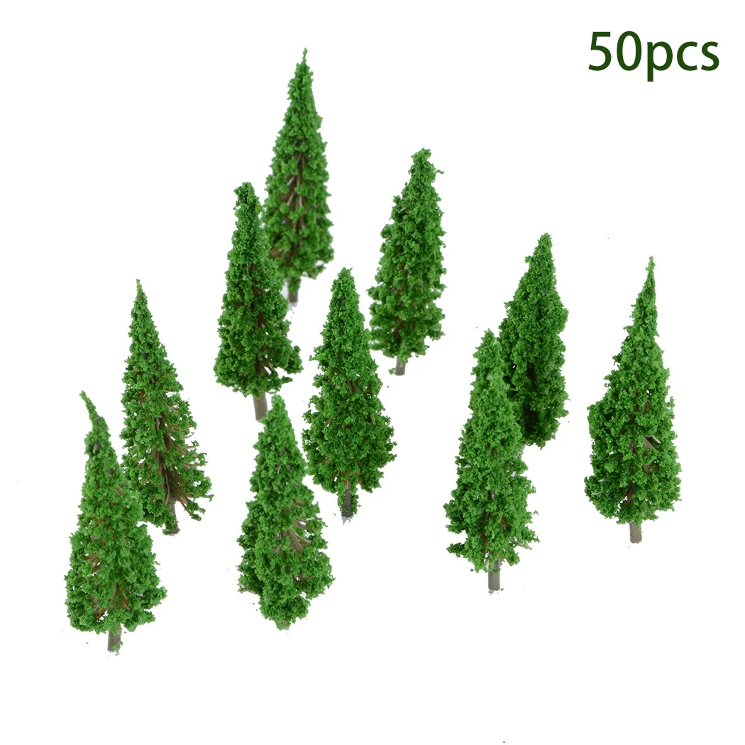

50X Model Trees Trees Model Train Railroad -Wargame Diorama Scenery -Landscape HO -OO Scale Outdoor Garden Handmade