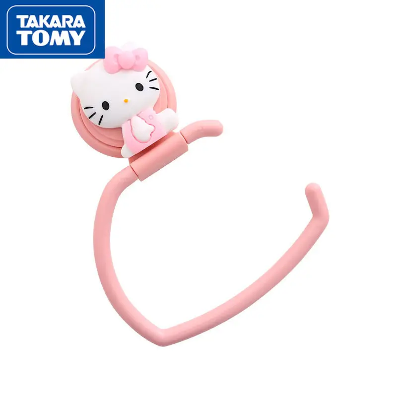 

Вешалка для полотенец TAKARA TOMY с героями мультфильмов Hello Kitty, вешалка для полотенец без перфорации, вешалка для салфеток, настенная вешалка с ...