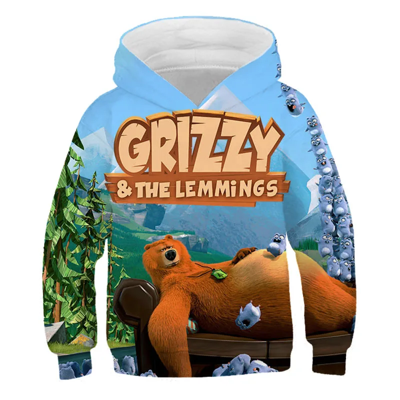 

Kids Grizzy and the Lemmings 3D Print Hoodies Boys Girls Children Cartoon Anime Sweatshirts Tops Coats Cute Pullovers Sudadera
