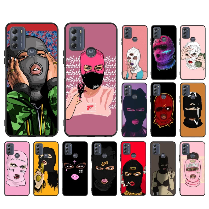 

Trap girl in ski mask art Smoking Phone Case for Motorola Moto One E7 power E7Plus E6S E20 E40 One Fusion plus Edge 20 Fusion
