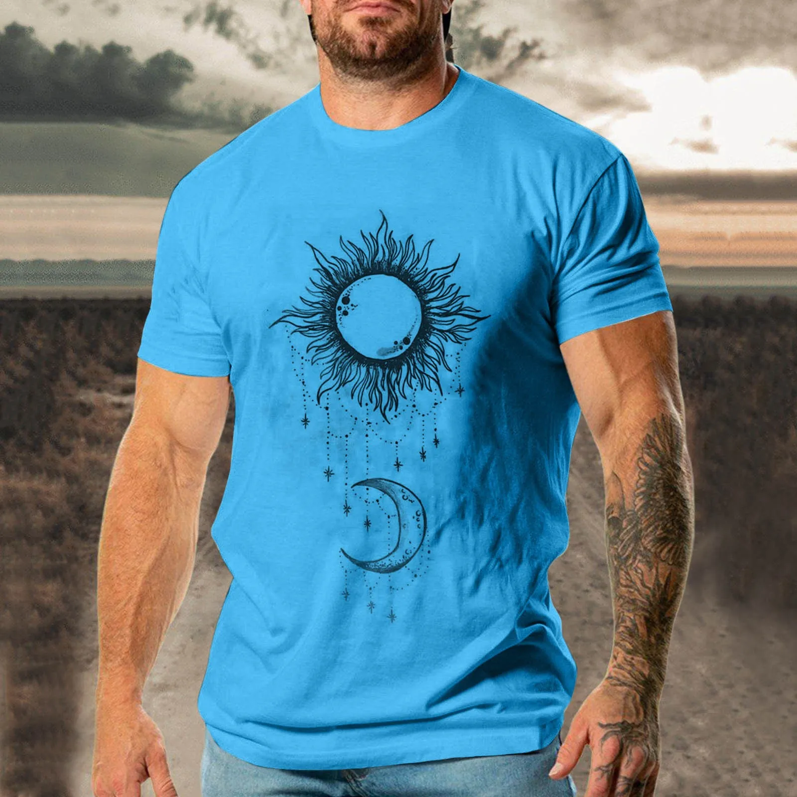 

Футболка мужская из спандекса, модная тенниска с круглым вырезом и коротким рукавом, повседневная майка с принтом, мягкая рубашка с V-образн...