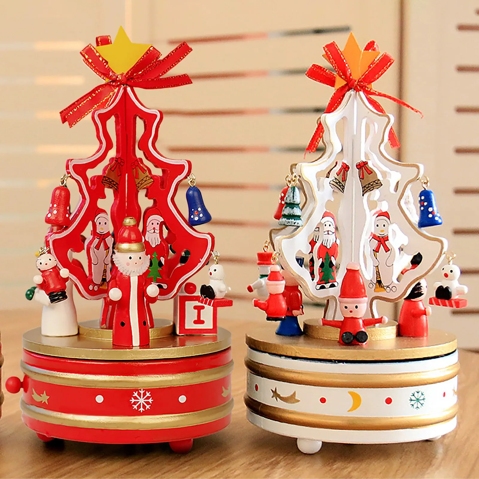 Детская Рождественская елка вращающаяся музыкальная шкатулка строительные
