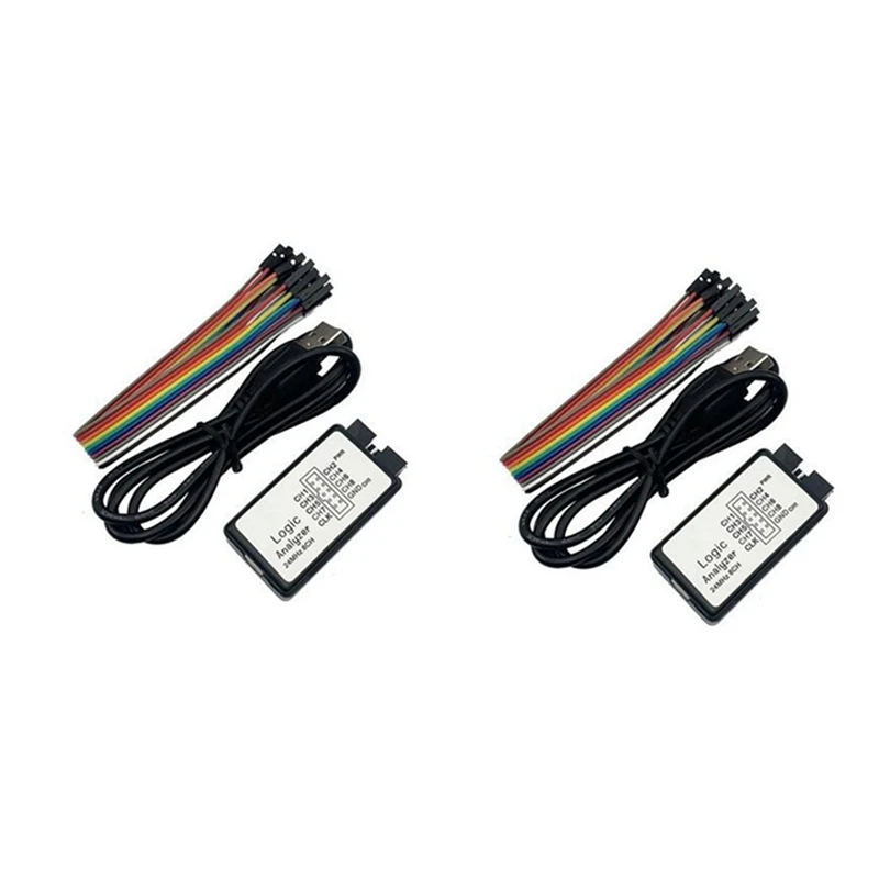 

2 Sets USB Logic Analyzer 24Mhz 8 Channel 24M/Seconds Logic Analyzer Debugger For ARM FPGA Logic Analyzer Logic 24M 8CH