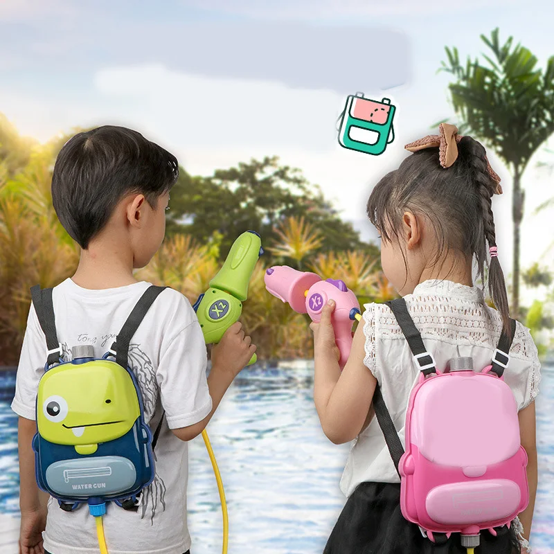 

Backpack Water Gun Toy Children Summer Beach Water Play Cute Boy and Girl Pull Water Gun for Boys and Girls
