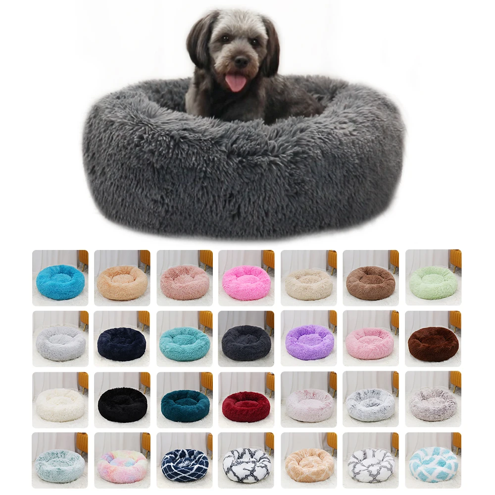 

Round Plush Dog Bed Large Dog Sofa Beds Pet Cat Mats Winter Warm Sleeping House Pet Nest Cushion Dogs Supplies Soft Sofas&amp