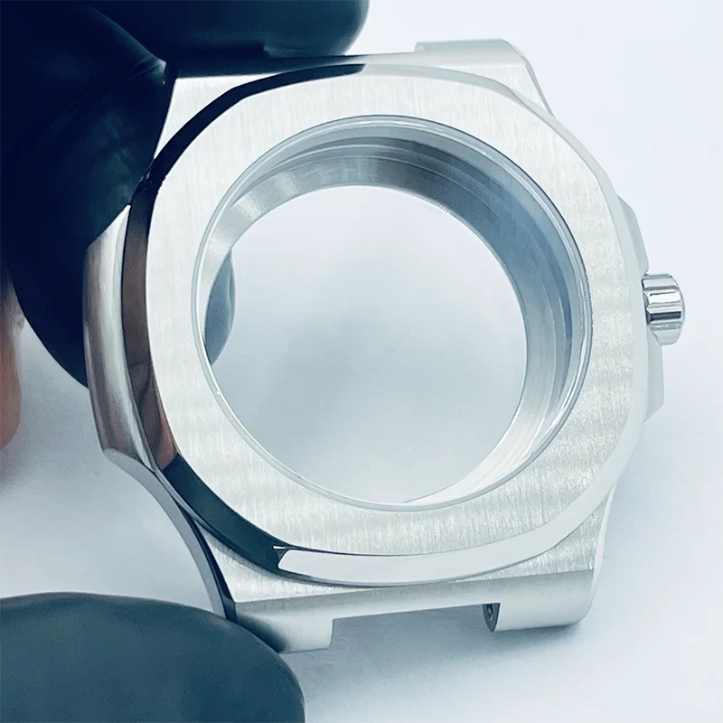 Watch Modify Parts 44mm Stainless Steel Square Case Sapphire Glass Suitable For NH35/36 Movement 100m Water Resistant