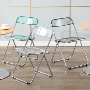 Chairs for Kitchen Dining Chair Transparent Crystal Stool Fashion Folding Chair Bedroom Makeup Photo Home Back Home Furniture