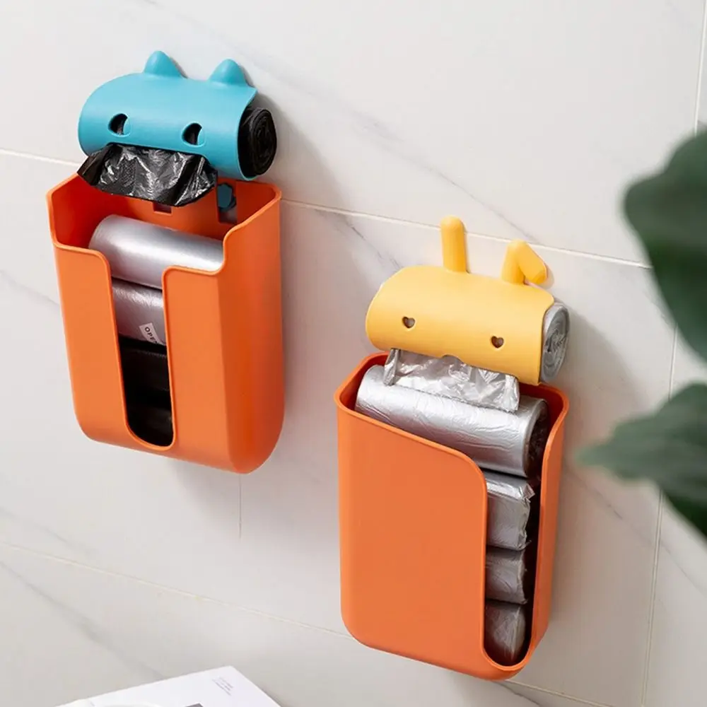 

Practical Cartoon Garbage Bag Free Perforated Storage Box Bag Organizer Trash Bag Container Rubbish Bag Dispenser