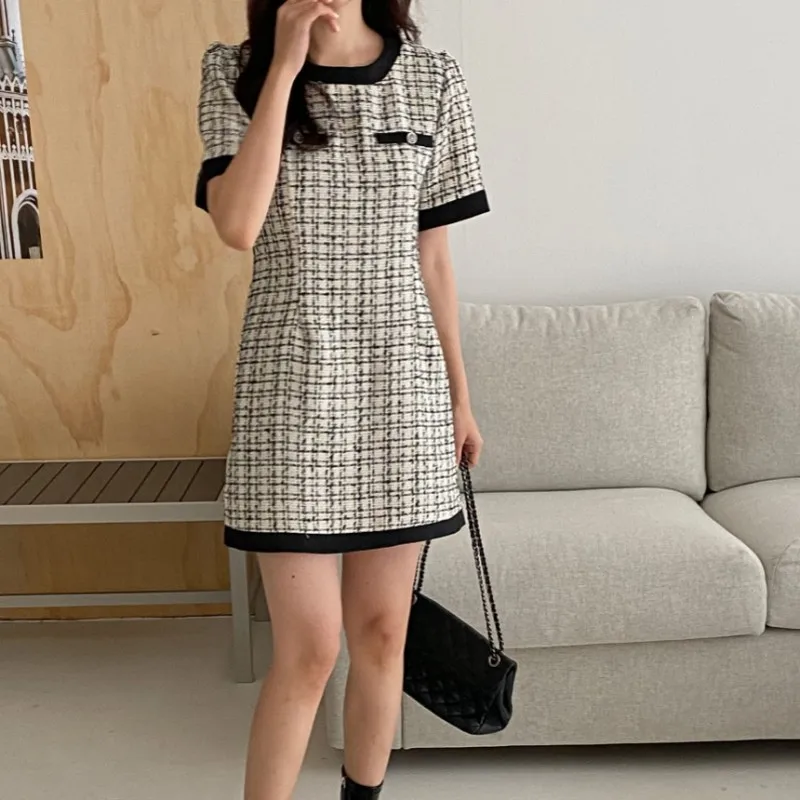 

Женское твидовое платье с длинным рукавом, модельное платье с бахромой и бисером, офисные платья для работы, Осень-зима