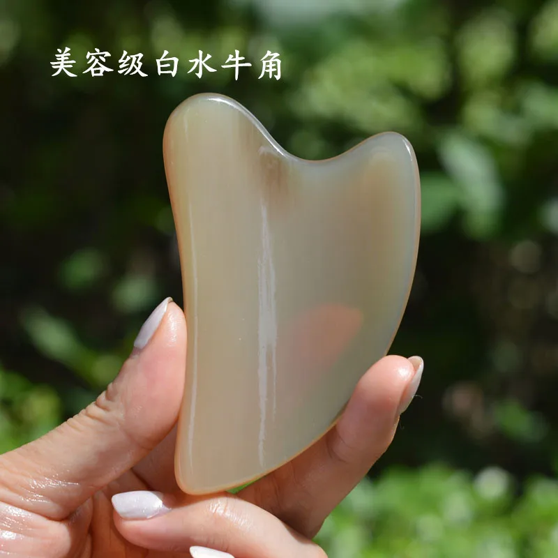 Тибетский настоящий белый рог буйвола скребковая пластина красота палочка для