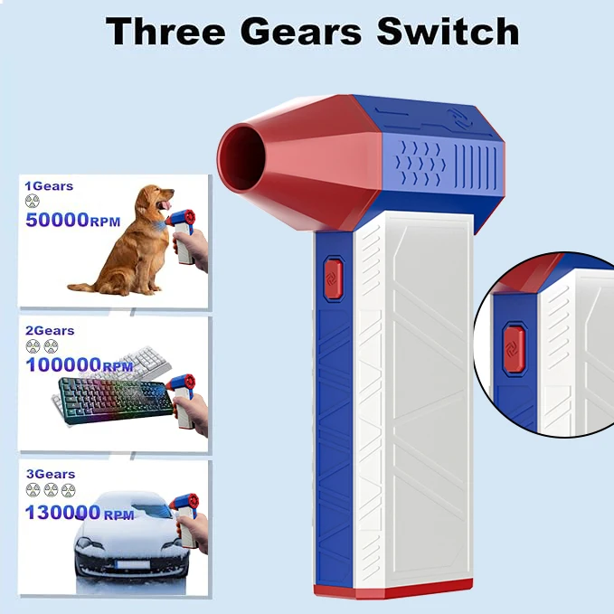 Мощный бесщеточный перезаряжаемый Турбовентилятор X3 130000 об/мин скорость ветра 52