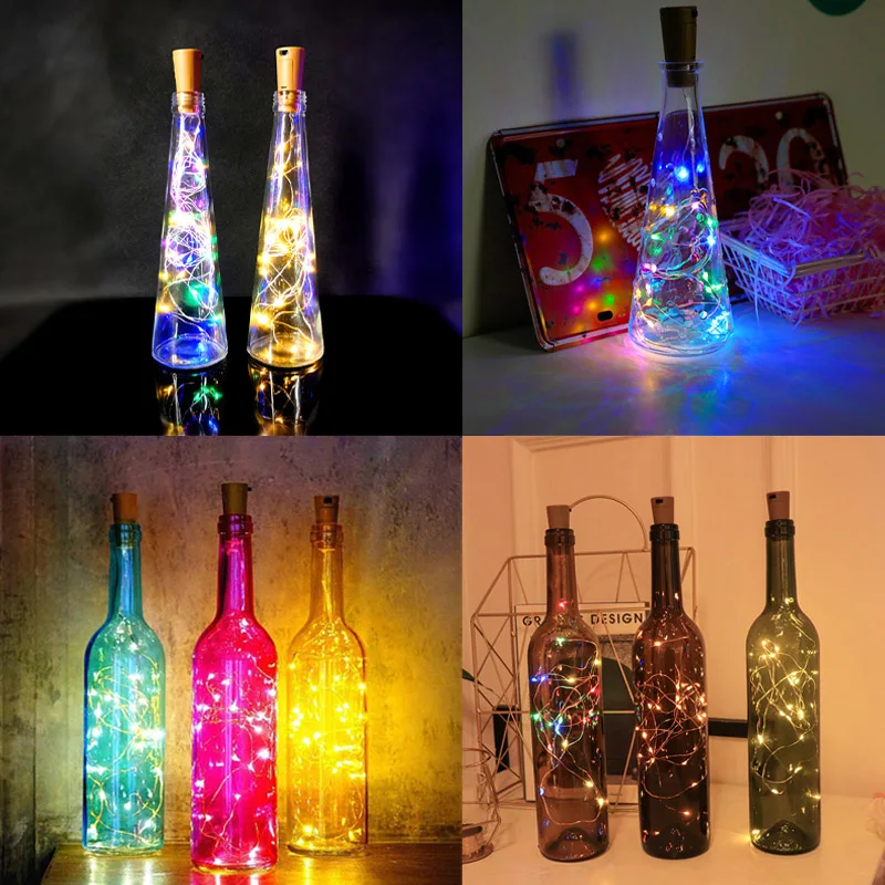 

Bottle Stopper LED Copper Wire Lights String 2M 3M Fairy Wedding Party Christmas Decorations Holiday Lighting Waterproof Navidad