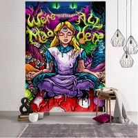 anime girl tapestry wall hanging magic science fiction bohemian hippie tapiz room dormitory art home decor