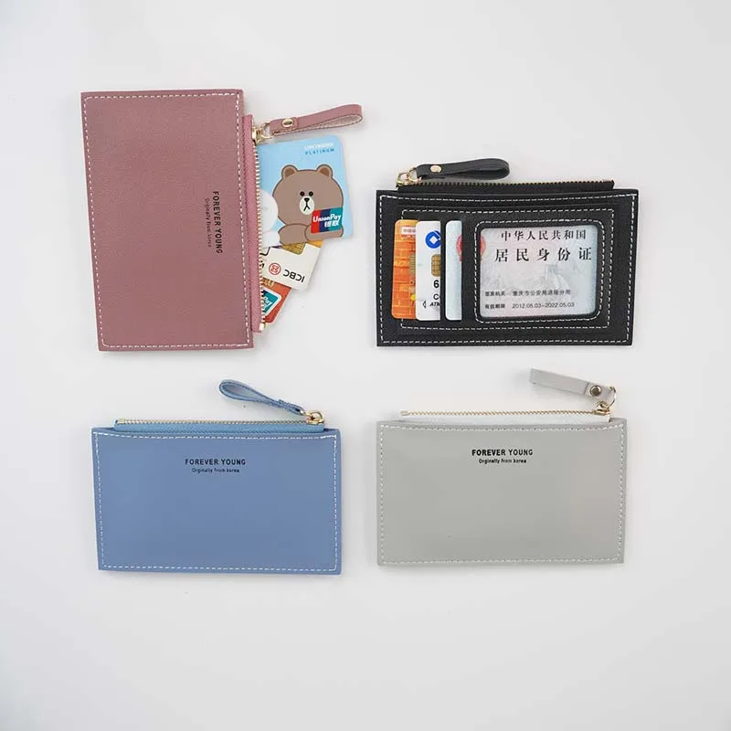 

Fashion Slim Card Holder PU Leather ID Card Holder Pocket Protector ID Card Coin Purse Organizer Business Card Holder