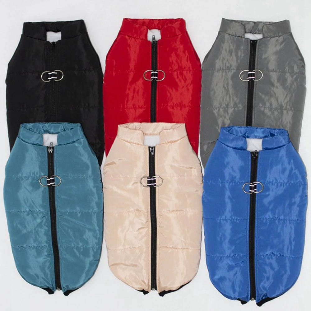 

Vest Dog Jacket Ultra Warm Fleece Lined Dog Coat Zip Up with Dual D Ring Leash Waterproof Dog Clothes for Small Medium Dogs Cats