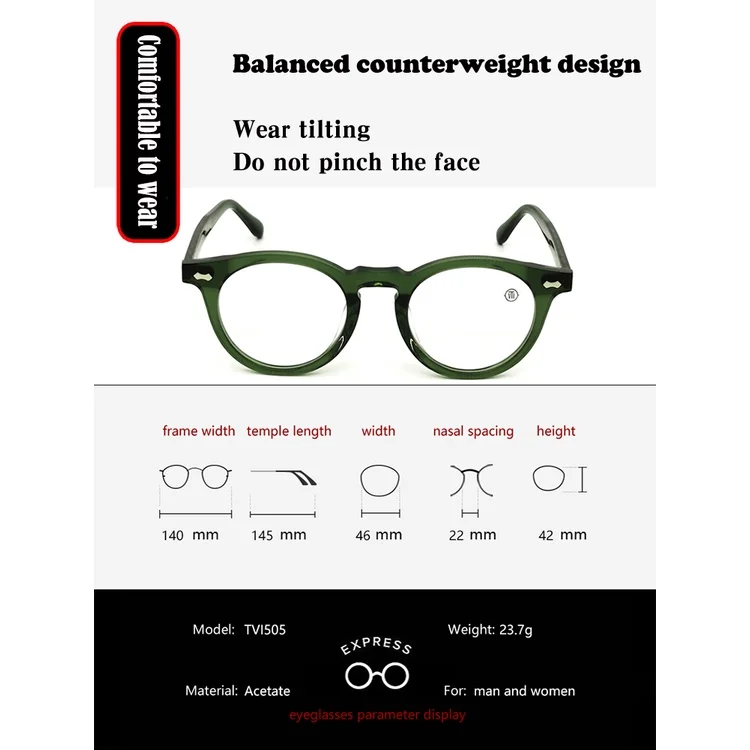 Японские Ретро ацетатные очки в литературном стиле Бостон перевернутая