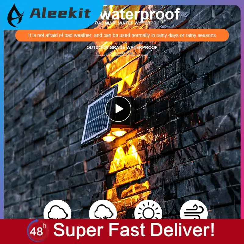 

5/8/10PCS 4 Led Outdoor Waterproof Solar Powered Light Up And Down Luminous Lighting Solar Sensor Lamp Garden Street Landscape