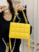 plaid flap shoulder crossbody bag for women brand designer fashion chain pu leather handbag simple casual tote new clutch purse