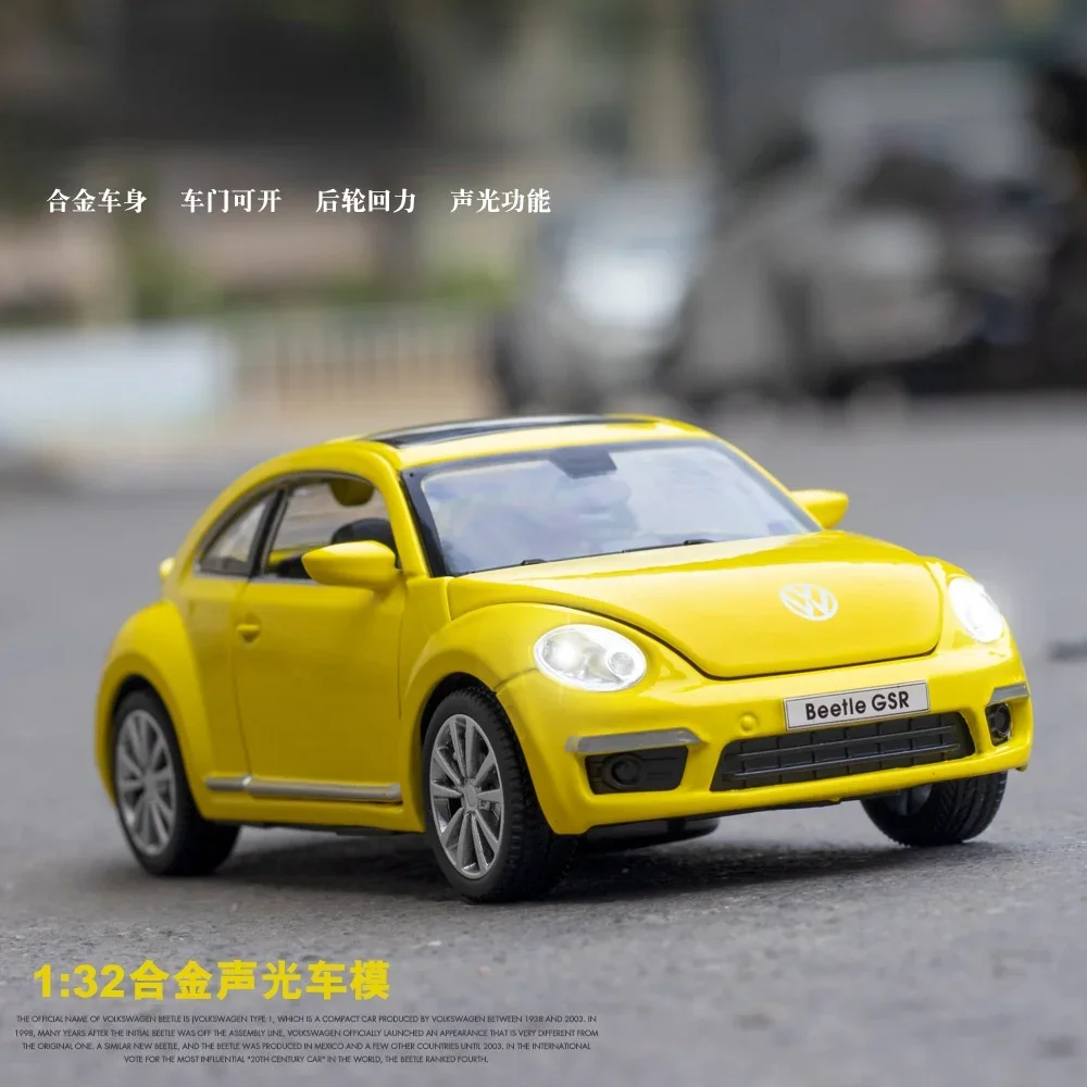 Модель автомобиля Volkswagen Beetle GSR 1:32 металлическая модель из сплава с откидной