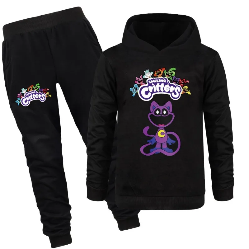 Детская одежда с улыбающимися животными весенне-осенняя толстовка свитер брюки