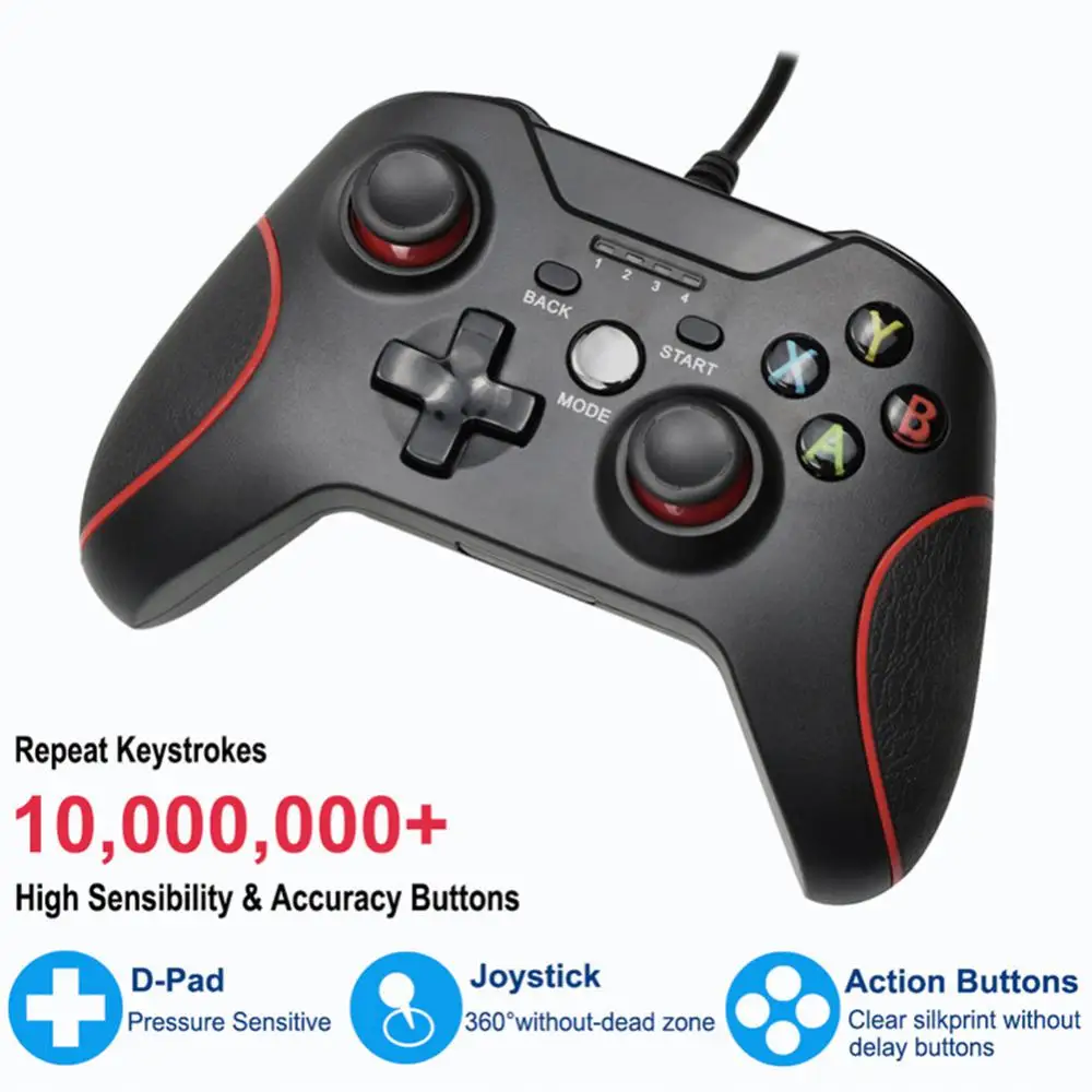 

Wired Gamepad For PS3 PC USB Laptop Windows XP/7/8/10 Android Gaming Joystick Controller Game Console Phone Gamepads Accessories