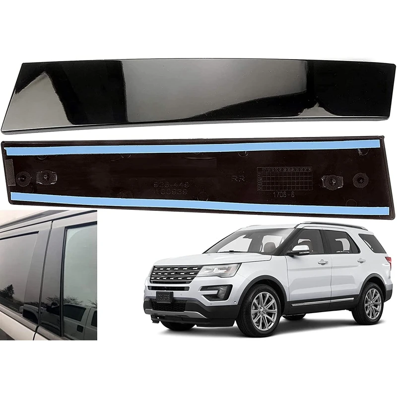 

Car Passenger Side B Front Pillar Glass Trim for Ford Explorer Models 2011-2016 926-449 926-448 Car Styling Bright Black