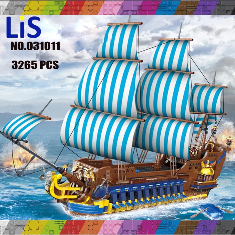 

Historical Blue Sail Pirate Ship Construction Set for Boys 3265 PCS Block Assembling Hot Toys Bricks Blocks Model Kit Child Toy