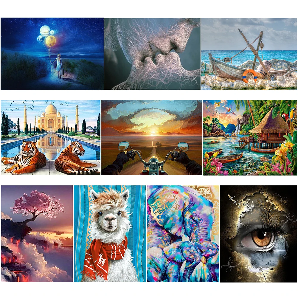 

Алмазная 5D картина «сделай сам», картина с пейзажем/животным, полноразмерная, квадратная, круглая, Набор для вышивки, мозаика, дизайнерские ...
