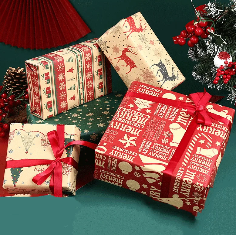 Gift Paper Old Man Snow Elk Xmas Gift Decoration