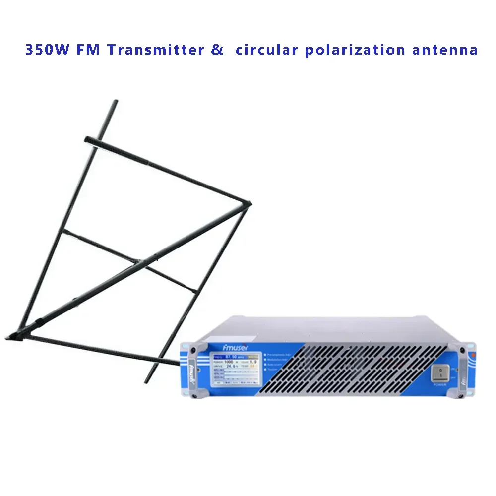 

FMUSER FU-350A 300w 350watts FM Broadcast Radio Transmitter + CP100 Circular Elliptical Polarized Antenna Kit