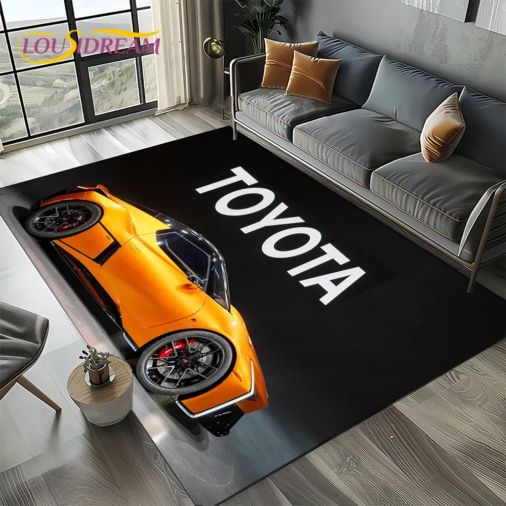 Фото Коврик-дорожка HD Racing Car T-TOYOTA Supra для дома, гостиной, спальни, дивана, декоративный коврик для мотоцикла, детский напольный коврик №5