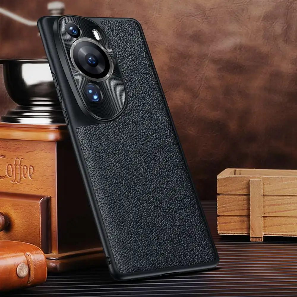 

Чехол из натуральной кожи для Huawei P60 художественный чехол 3D чехол с линзами из сплава для Huawei P60Art P60 Pro защитный чехол из натуральной кожи